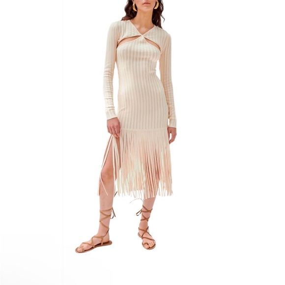 RONNY KOBO Jermaine dress in pearled ivory